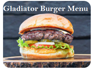 Gladiator Burger Menu
