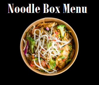 Noodle Box Menu