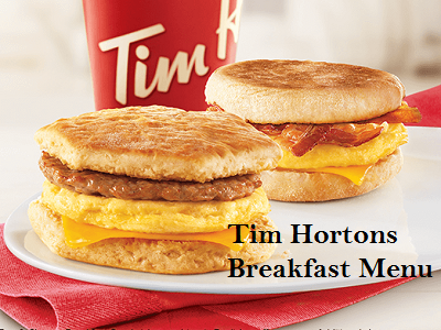 Tim Hortons Breakfast Menu